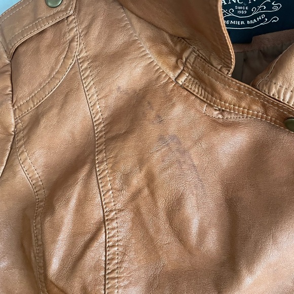 Blanc Noir Tan Leather Jacket - Picture 3 of 9